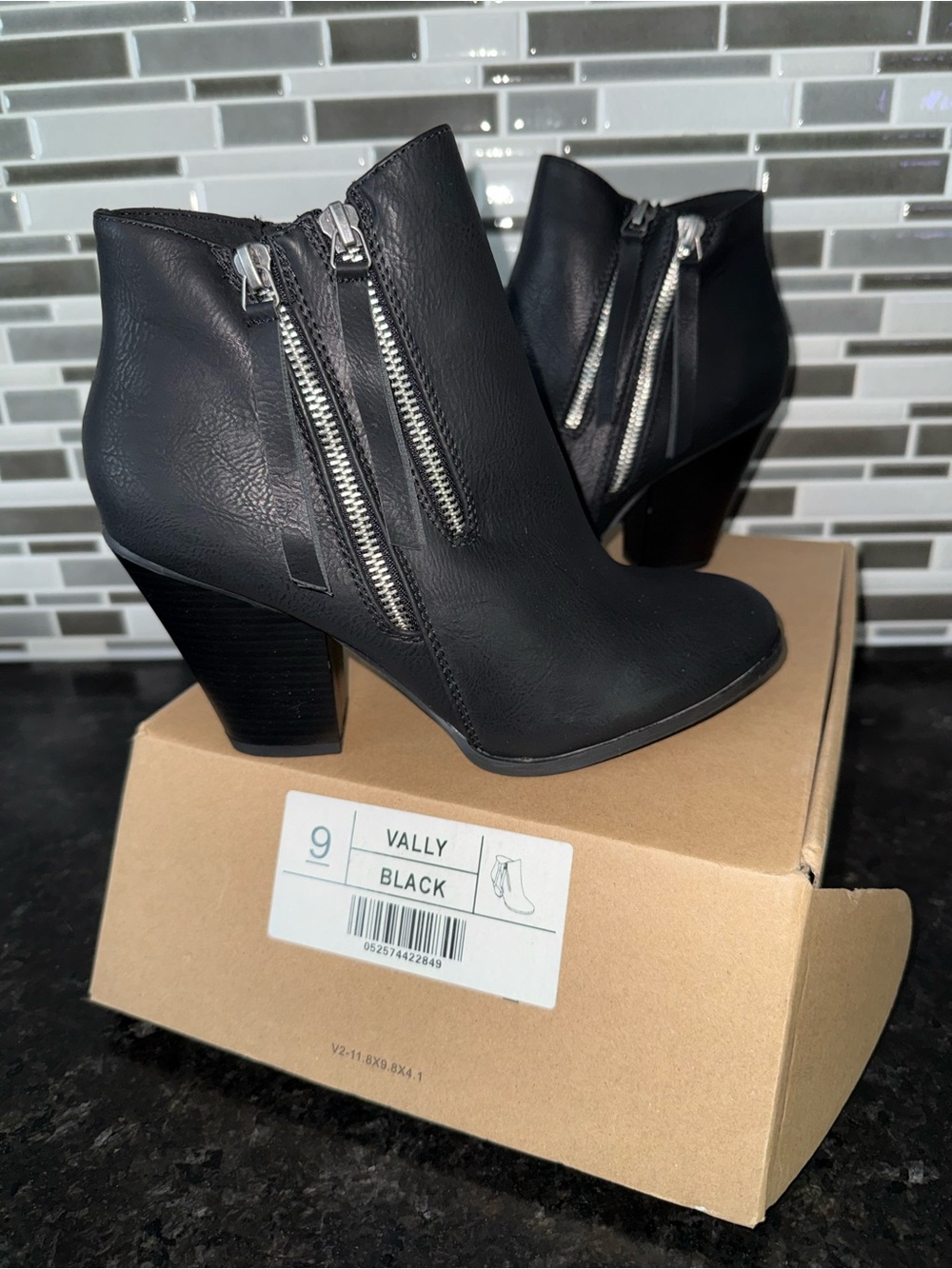Brand New Journey Collection Black Women's Ankle Booties with Zippers